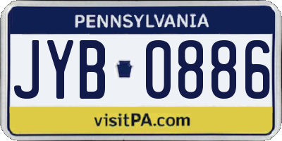 PA license plate JYB0886