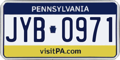 PA license plate JYB0971