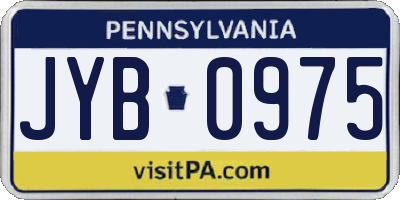 PA license plate JYB0975