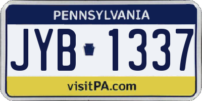 PA license plate JYB1337