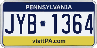 PA license plate JYB1364
