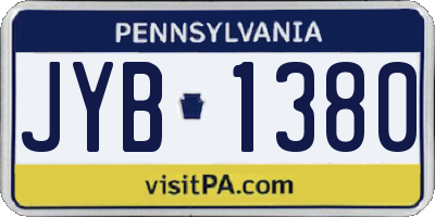 PA license plate JYB1380