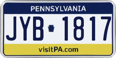 PA license plate JYB1817