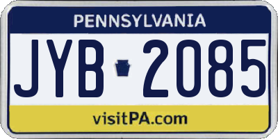 PA license plate JYB2085