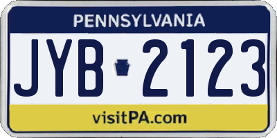 PA license plate JYB2123