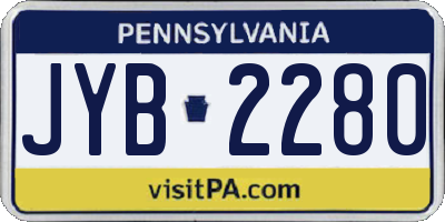 PA license plate JYB2280