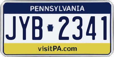 PA license plate JYB2341