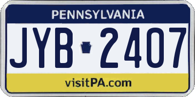 PA license plate JYB2407