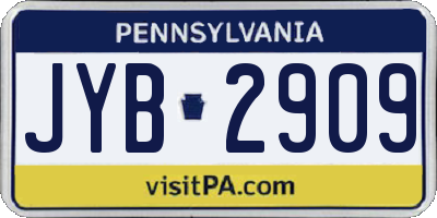 PA license plate JYB2909