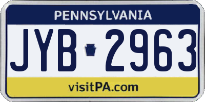 PA license plate JYB2963