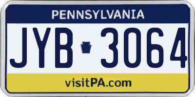 PA license plate JYB3064