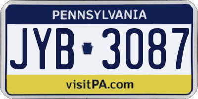 PA license plate JYB3087