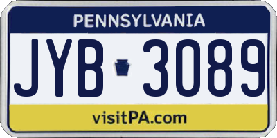 PA license plate JYB3089