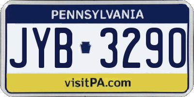 PA license plate JYB3290