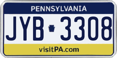 PA license plate JYB3308