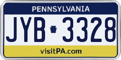 PA license plate JYB3328