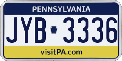 PA license plate JYB3336