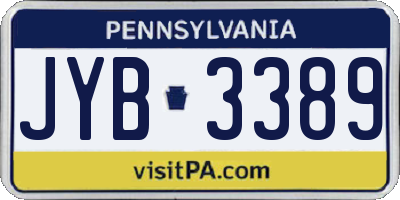 PA license plate JYB3389