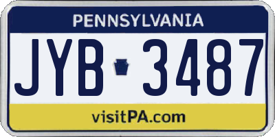 PA license plate JYB3487
