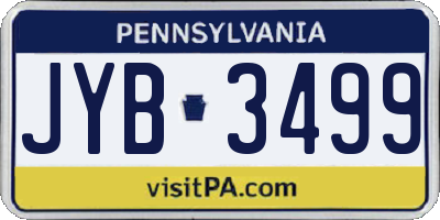 PA license plate JYB3499