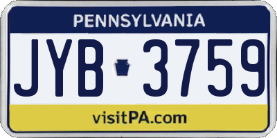 PA license plate JYB3759
