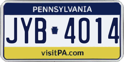 PA license plate JYB4014