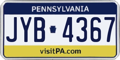 PA license plate JYB4367