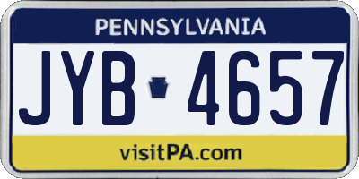 PA license plate JYB4657