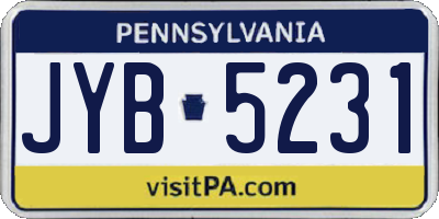 PA license plate JYB5231