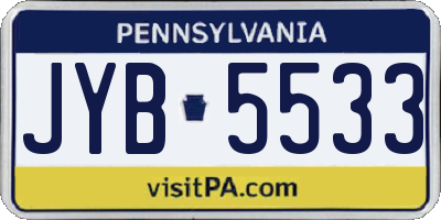PA license plate JYB5533