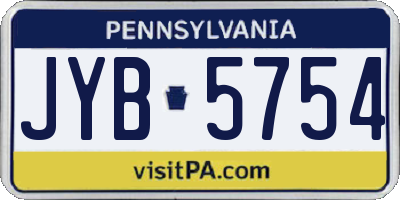 PA license plate JYB5754