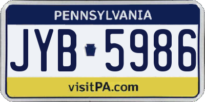PA license plate JYB5986