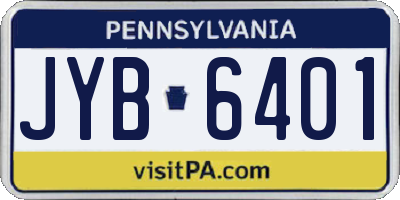 PA license plate JYB6401