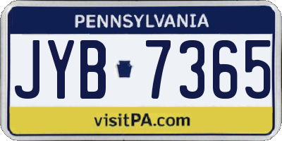PA license plate JYB7365