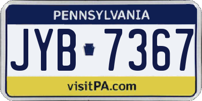 PA license plate JYB7367