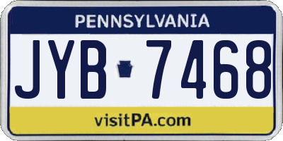 PA license plate JYB7468