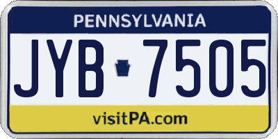 PA license plate JYB7505