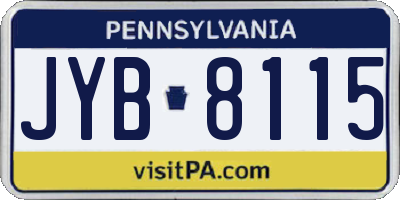 PA license plate JYB8115
