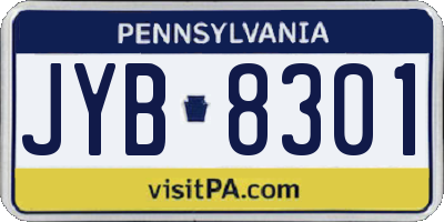PA license plate JYB8301