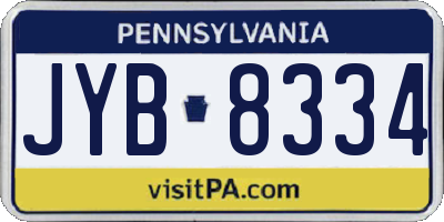 PA license plate JYB8334