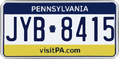 PA license plate JYB8415