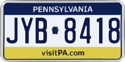 PA license plate JYB8418