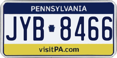 PA license plate JYB8466