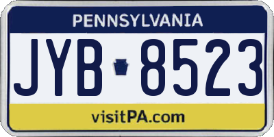 PA license plate JYB8523