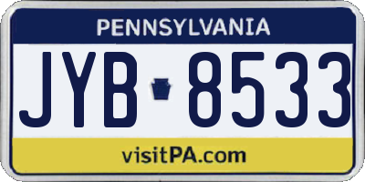 PA license plate JYB8533