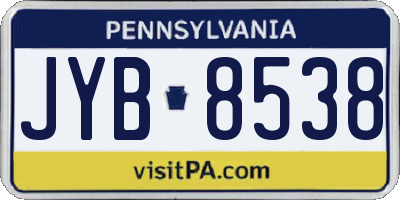 PA license plate JYB8538