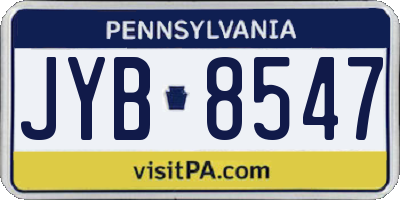 PA license plate JYB8547