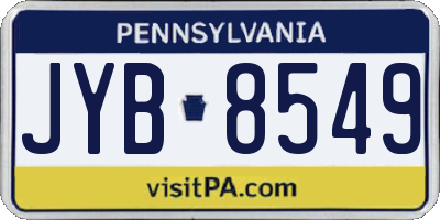 PA license plate JYB8549