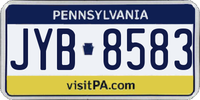 PA license plate JYB8583