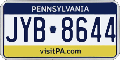 PA license plate JYB8644